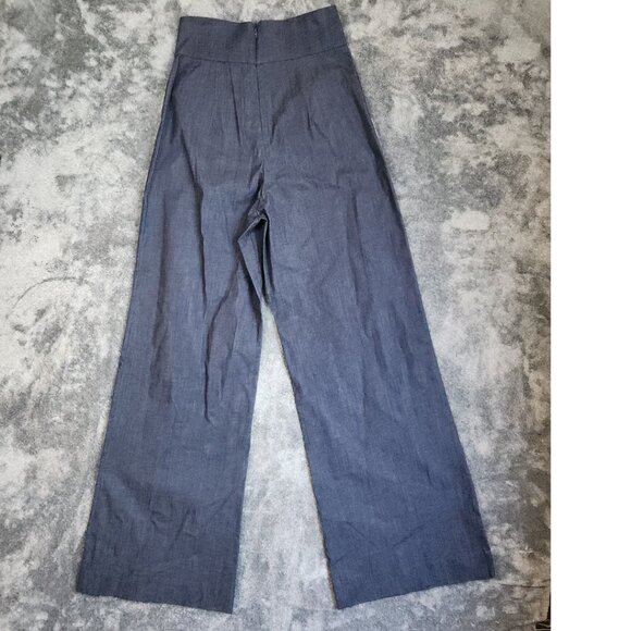 Never A Wallflower Blue Matador High Rise Pants Small Wide Leg Palazzo NEW $285 - Picture 3 of 14